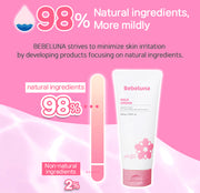BEBELUNA, Mild Cream 7.05 oz, 98% Natural Ingredients, Moisturizing, Cooling, Tone-up, Non-Sticky, Soothing Care